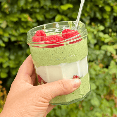 Matcha & Vanilla Layered Yoghurt Pot