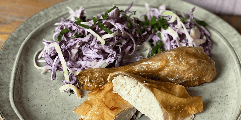 Roast Chicken, Purple Slaw & Salad