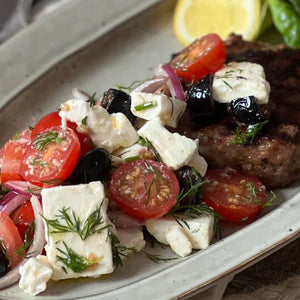 Lamb, Greek Salad & Broccoli
