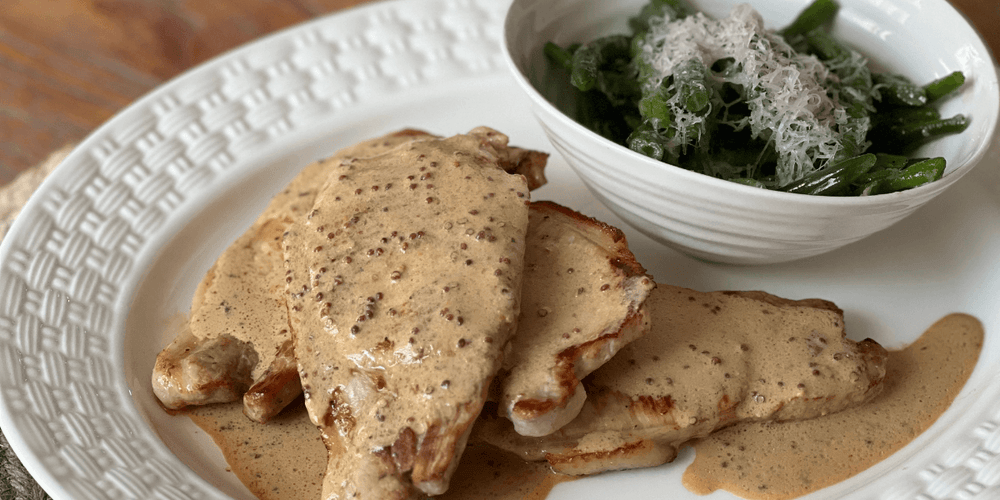 Pork with Creamy Mustard Sauce