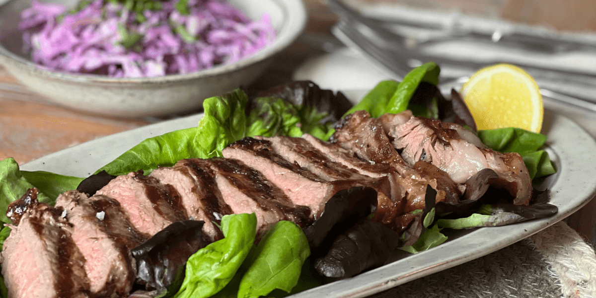 Steak, Salad & Purple Slaw